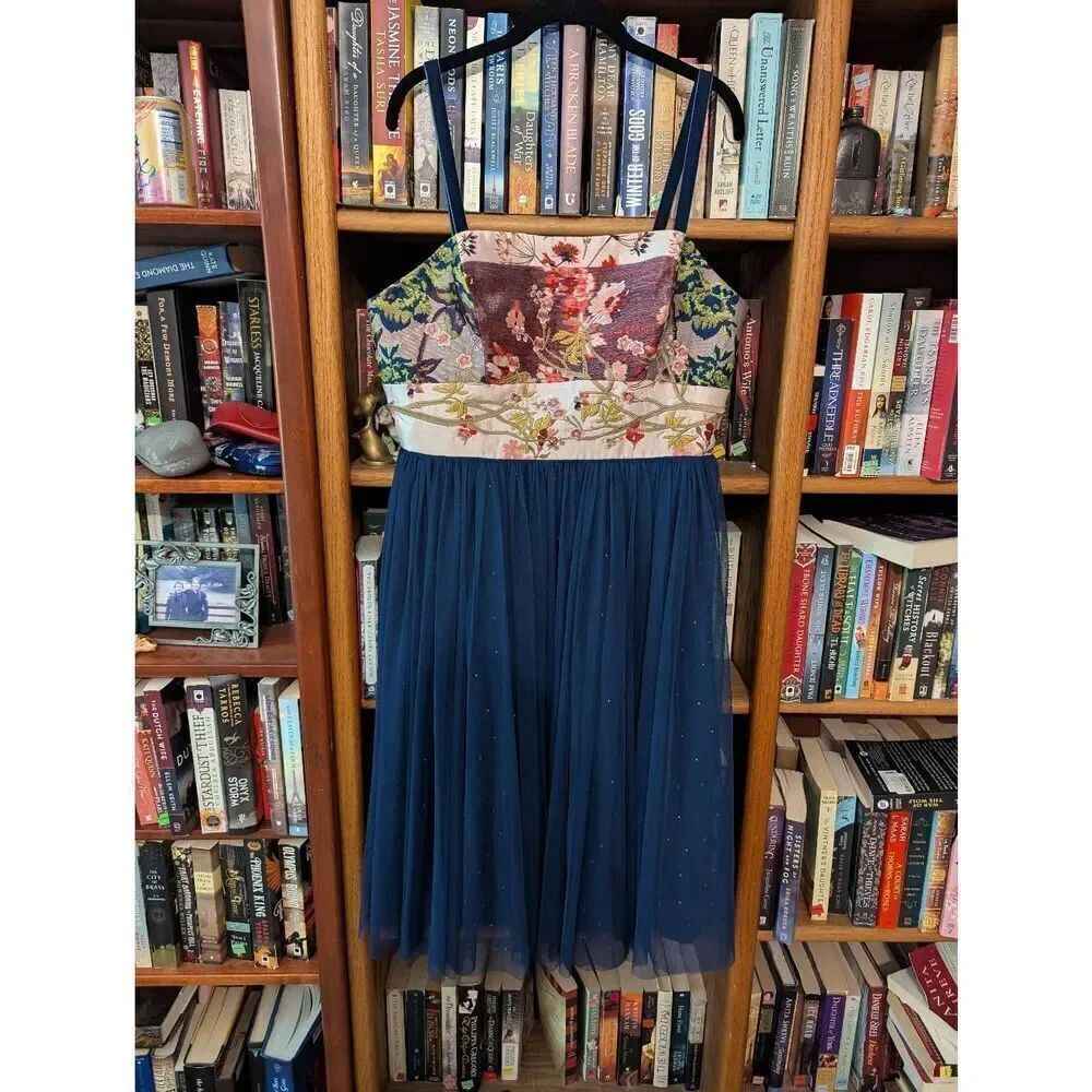 Brand New Anthropologie Moulinette Soeurs Women 14 Floral Embroidered Mini Dress